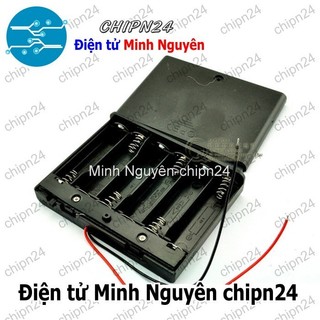 [1 cái] (C13) Hộp Đế pin 6 viên AA (có nắp, có công tắc)