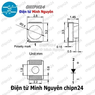 [25 CON] (KX) Led Dán 3528 Vàng