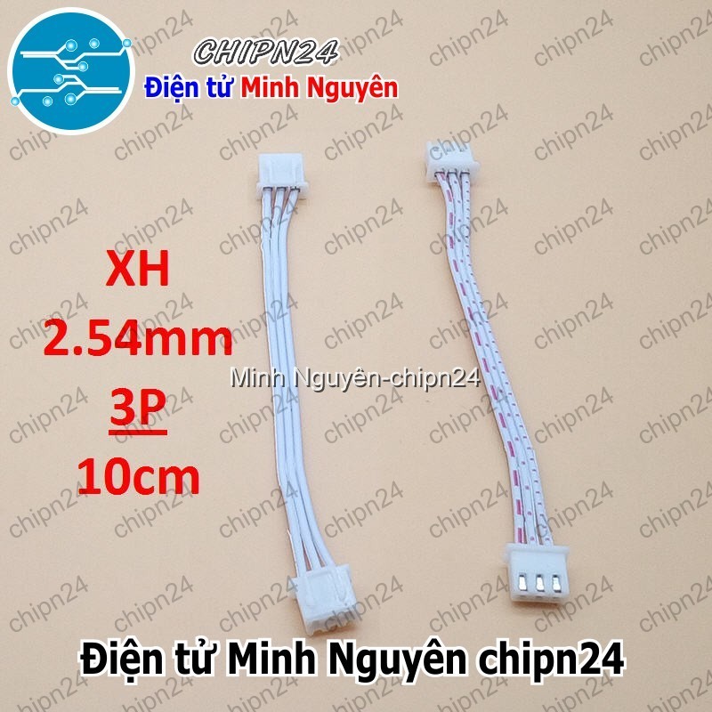[3 sợi] (P2) Dây bẹ trắng 3P XH2.54mm 2 đầu cắm dài 10cm