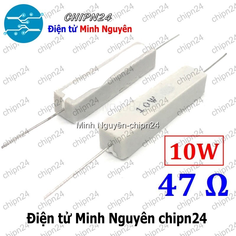 [2 con] (F334) Điện Trở Sứ 47R 10W