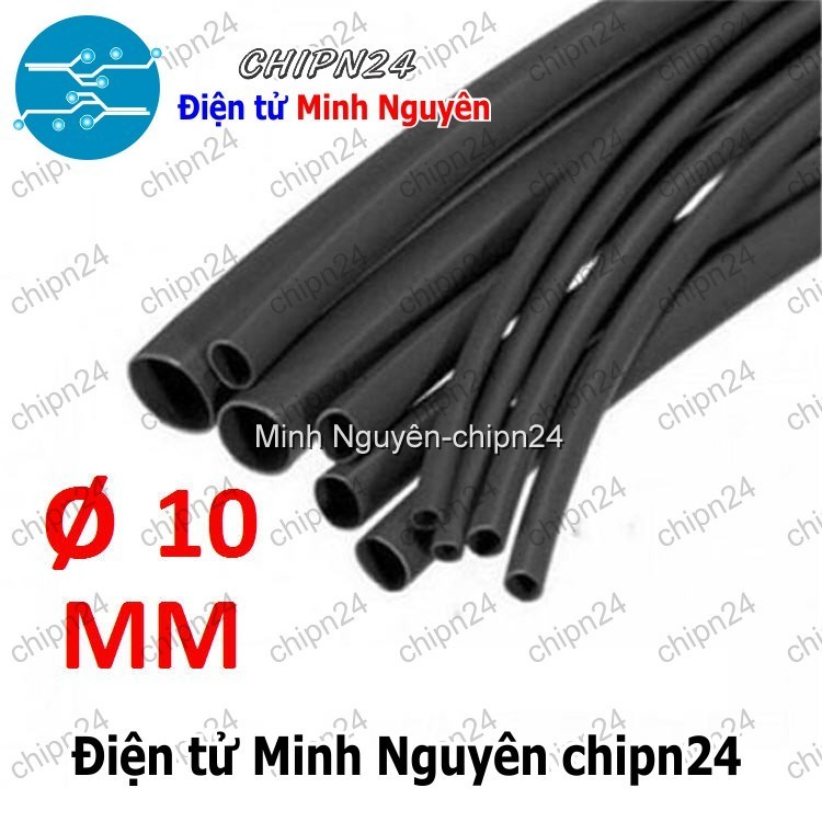[1 mét] Dây co nhiệt 10mm Đen