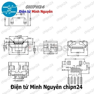 [4 cái] (K149) Đầu Micro USB V5 (Đầu Jack USB Hàn Board)