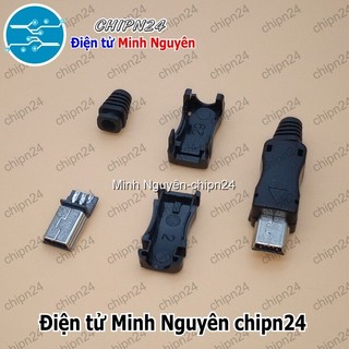 [2 cái] (K155) Đầu+Vỏ nhựa Mini USB V1 (Đầu Jack USB hàn dây)