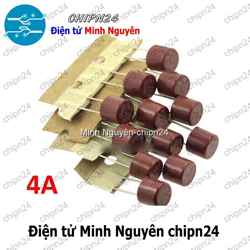 [2 CÁI] (KG2) Cầu Chì Tròn 4A 250V 8x8mm (T4A250V 382)