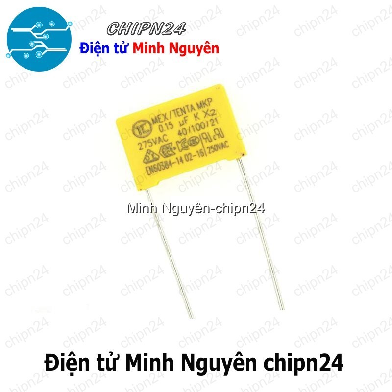 [5 con] (F239) Tụ hộp 154 275VAC 15mm (0.15uF MEX/TENDA MKP K X2 40/100/21)