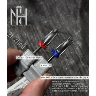 đầu mài mỹ 5 in 1 mài móng tay nail, đầu mài gel, mài phá bột, đầu mài cao cấp