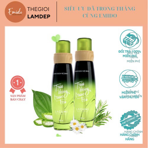 CHÍNH HÃNG |  Combo 2 chai Dung dịch vệ sinh phụ nữ Lagumi Trầu Không Tràm Trà 100% thiên nhiên-An t