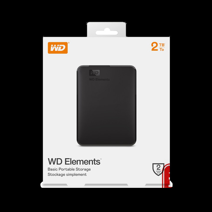 MY SHOES MY LIFE .   Ổ cứng di động HDD 2.5 inch WD Elements 2TB USB 3.0 New (Đen) Chính Hãng 100% -