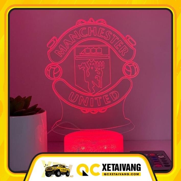 Đèn Ngủ Led 3D Logo CLB Bóng đá Manchester United | 16 Màu + Remote | Đèn Led 3D Manchester United t