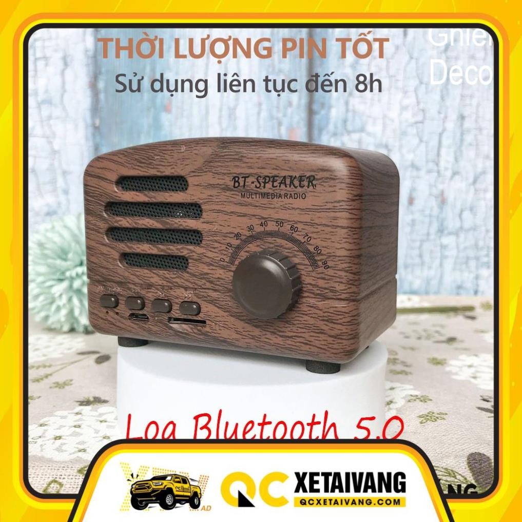 Loa Bluetooth Mini  BT01 Đồ Decor Bàn Học, Trang Trí Phòng Ngủ Vân Gỗ Cổ Điển, Loa Laptop Retro Vint