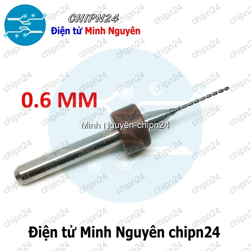 [2 cây] Mũi khoan mạch in CNC 0.6mm (Mạch điện tử, PCB)