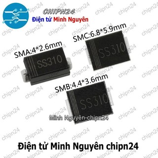 [6 con] (G7) Diode Dán SS310 SMA 3A 100V (SMD) (4.3x2.6mm) (Diode xung)
