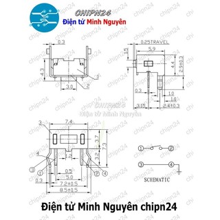 [10 cái] (K78) Nút nhấn 2 chân 3x6x5mm DIP cong