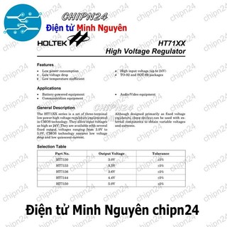 [4 con] (SOP) IC Dán HT7136 SOT-89 (SMD) (7136-1 3.6V 30mA)