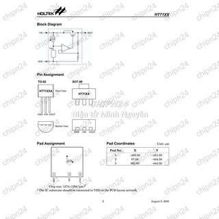 [4 con] (SOP) IC Dán HT7136 SOT-89 (SMD) (7136-1 3.6V 30mA)