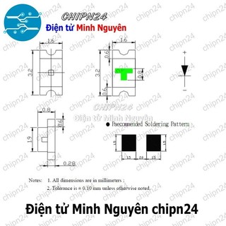 [25 con] (G5) Led Dán SMD 1206 Đỏ (3.2x1.6mm)