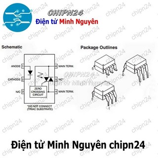 [2 con] (DT) Opto MOC3061 DIP-6 Trắng Hàng Tốt