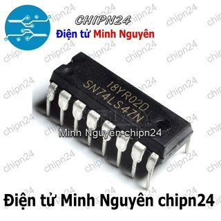 [1 con] (DIP) IC 7447 74LS47 DIP-16 (IC Giải mã BCD sang led 7 đoạn loại anode chung)