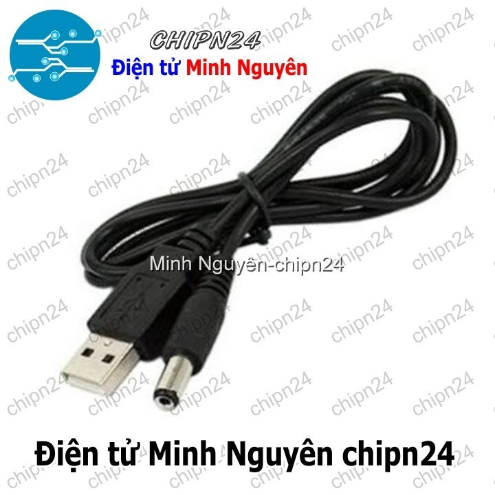 [1 sợi] (P78) Dây chuyển USB ra Jack DC 5.5x2.1MM