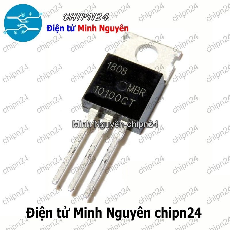 [2 con] (DIP) Diode MBR10100CT TO-220 10A 100V (MBR10100 MBR 10100) [Diode Schottky]