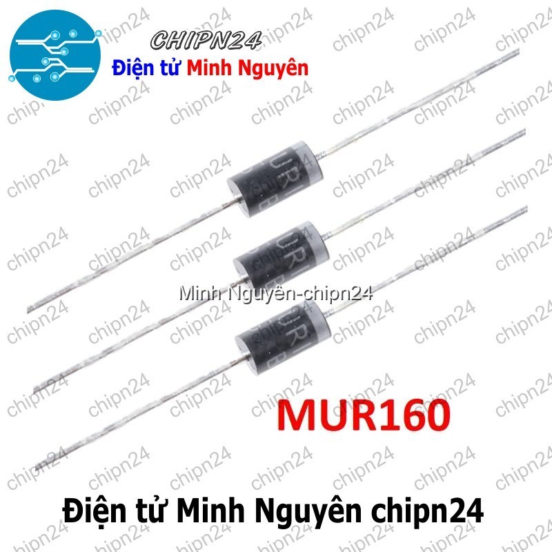 [3 con] (DIP) Diode MUR160 DO-41 1A 600V (MUR 160) [Diode Schottky]