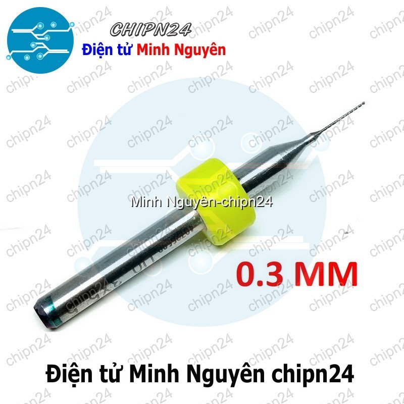 [2 cây] Mũi khoan mạch in CNC 0.3mm (Mạch điện tử, PCB)
