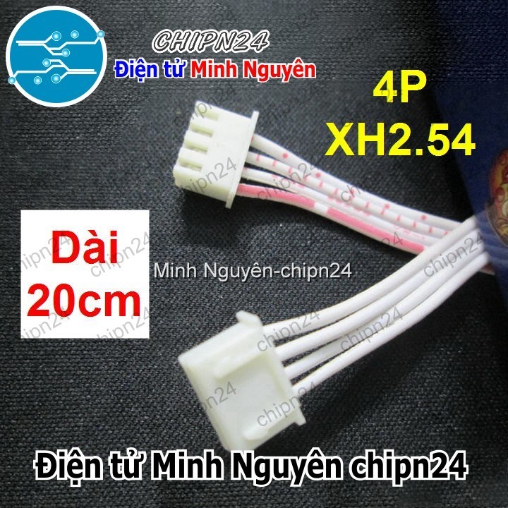 [3 sợi] (P11) Dây bẹ trắng 4P XH2.54mm 2 đầu cắm dài 20cm