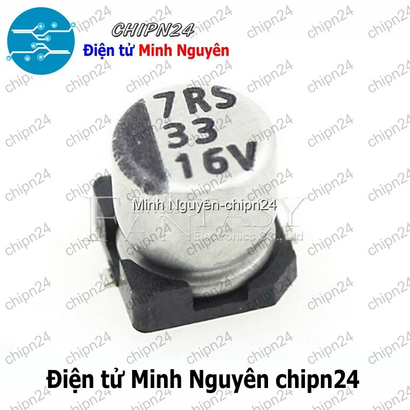 [10 con] (K291) Tụ nhôm 33uF 16V 5x5.5mm (SMD Dán)