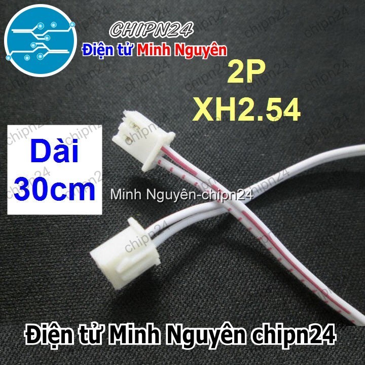 [4 sợi] (P22) Dây bẹ trắng 2P XH2.54mm 2 đầu cắm dài 30cm