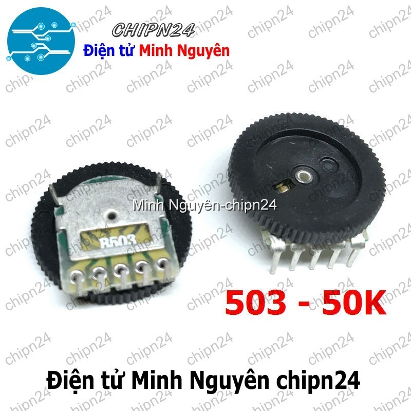 [2 cái] (F395) Biến Trở Đồng tiền 5 Chân 50K (16x2MM, B503 503)