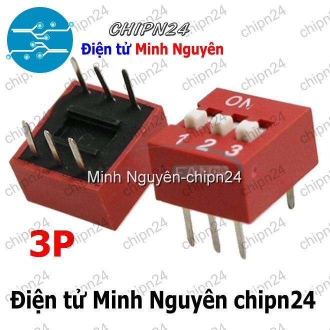 [4 cái] (K81) Công tắc bit 3p Đỏ (Switch 3)