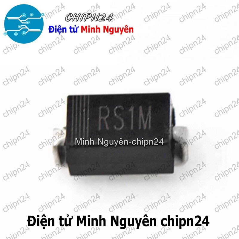 [10 con] (G7) Diode Dán RS1M SMA DO-214AC 1A 1000V (4.3x2.6mm) (SMD) (FR107)