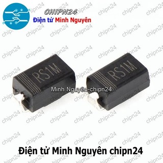 [10 con] (G7) Diode Dán RS1M SMA DO-214AC 1A 1000V (4.3x2.6mm) (SMD) (FR107)