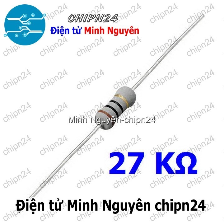 [10 CON] (F154) Điện Trở 27K 1W 5%