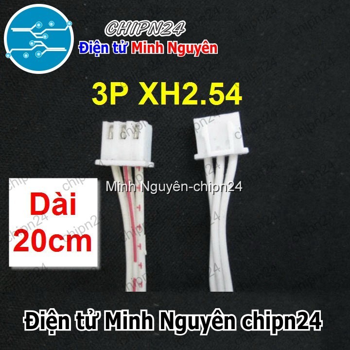 [3 sợi] (P10) Dây bẹ trắng 3P XH2.54mm 2 đầu cắm dài 20cm