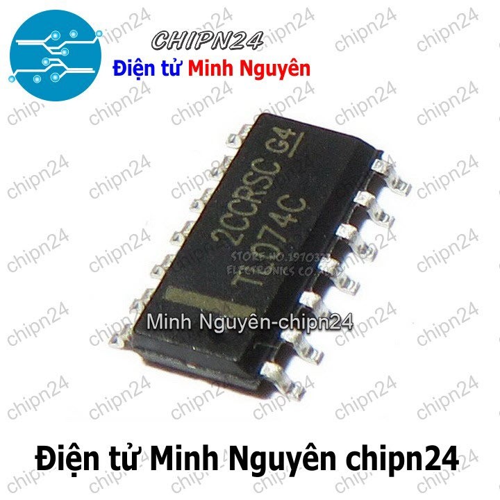 [2 con] (SOP) IC Dán TL074 SOP-14 (SMD) (TL074CDR 074)