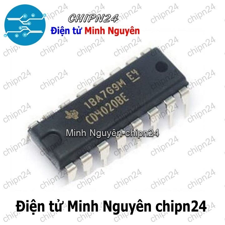 [2 con] (DIP) IC CD4020 DIP-16 (CD4020BE) (IC đếm nhị phân 14 tầng)