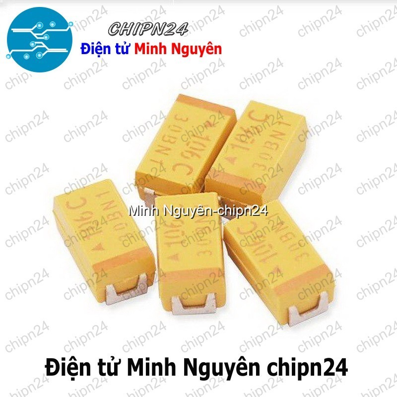 [2 con] (K318) Tụ Tantalum Dán SMD 6032 10uf 16V (106C) (Loại C) (6.0x3.2mm) (6.0x3.2MM)