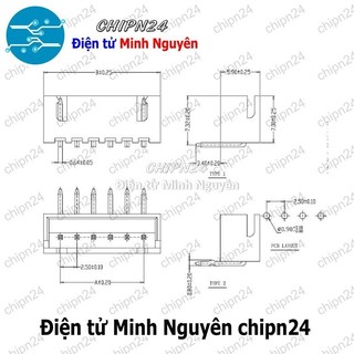 [10 cái] (F301) Header 2P XH2.54-2P Đực Cong