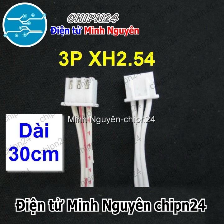 [3 sợi] (P23) Dây bẹ trắng 3P XH2.54mm 2 đầu cắm dài 30cm