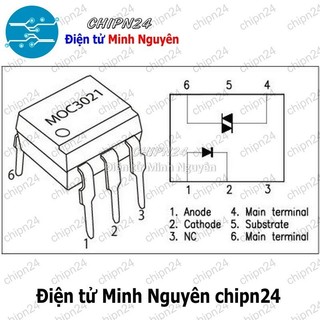 [2 con] (DT) Opto MOC3021 DIP-6 Trắng Hàng Tốt