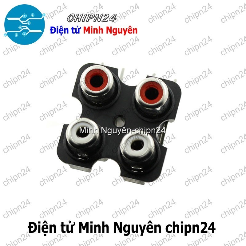 [2 cái] (F116.2) Jack cắm Audio RCA AV5 4 chấu (Jack Âm thanh AV Bông sen Hàn Board)