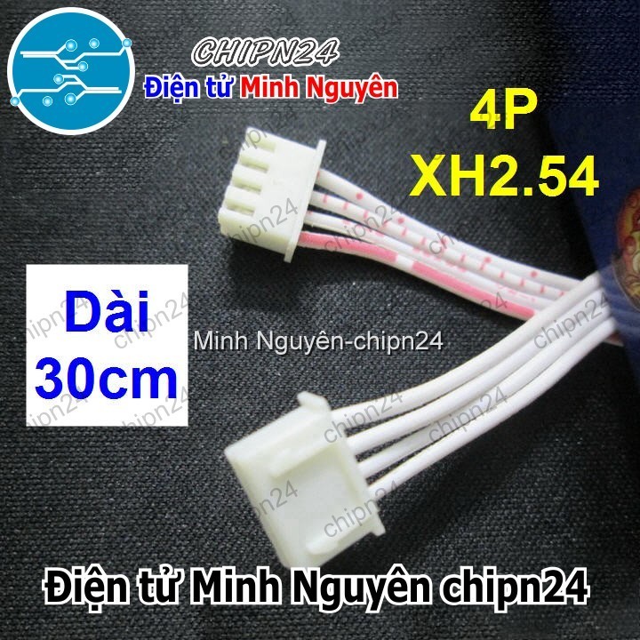 [2 sợi] (P24) Dây bẹ trắng 4P XH2.54mm 2 đầu cắm dài 30cm