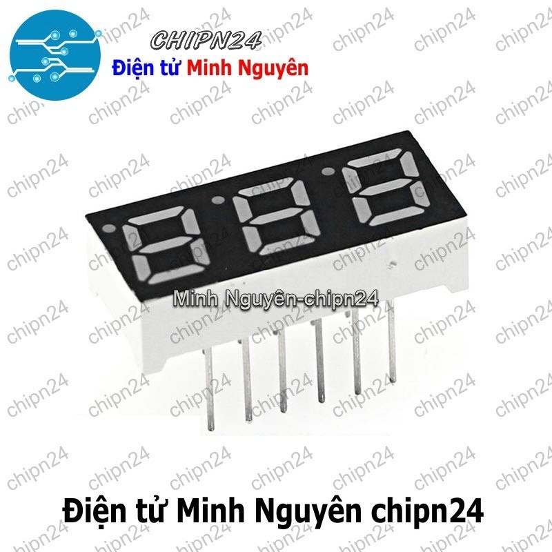 [1 con] (C82) Led 7 Đoạn 0.28 inch 3 Số Dương chung (Sáng Đỏ) (Led 7 Thanh)
