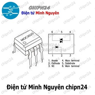 [2 con] (DT) Opto MOC3020 DIP-6 Trắng Hàng Tốt