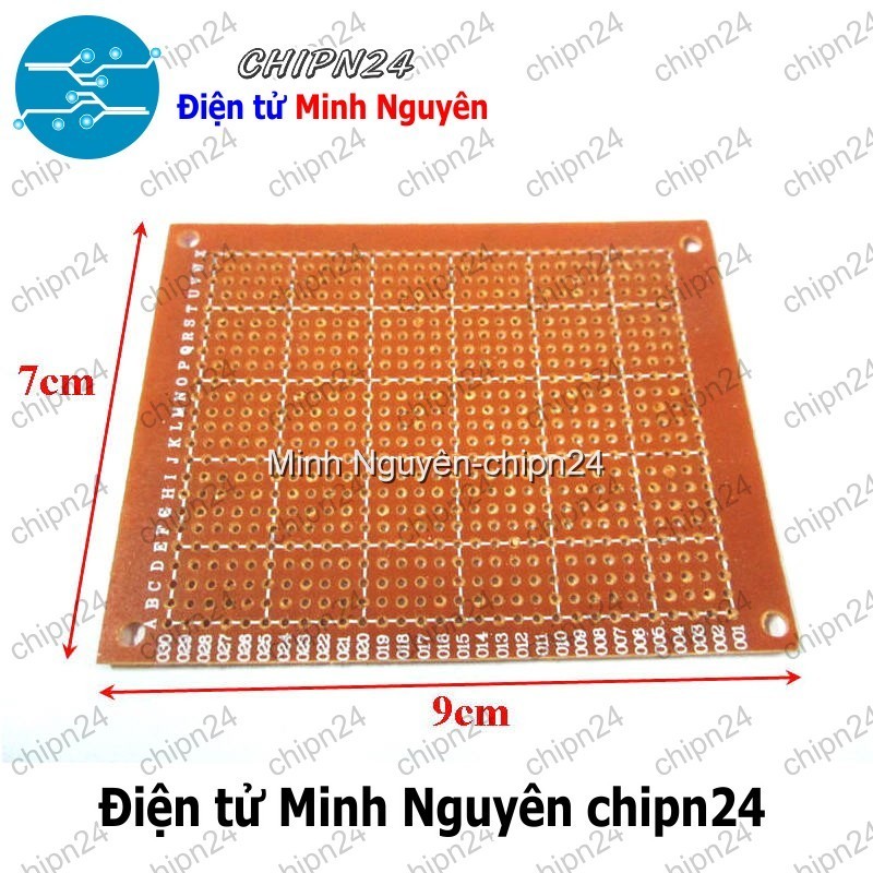 [1 tấm] Testboard 1 mặt thường 7x9cm (Board đồng đục lỗ PCB, Testboard cắm hàn)