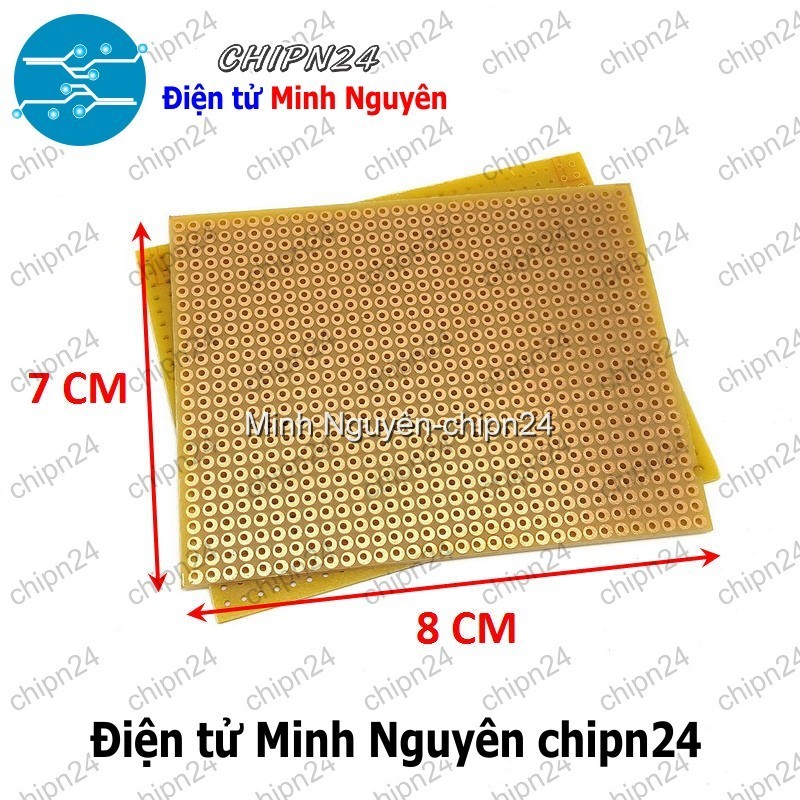 [1 tấm] Testboard 1 mặt thường 7x8cm (Board đồng đục lỗ PCB, Testboard cắm hàn)