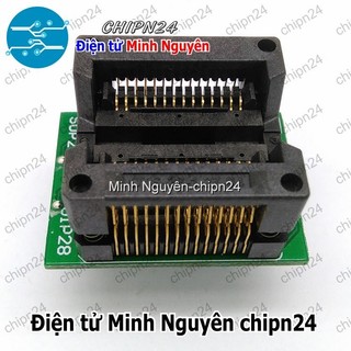[1 cái] Đế nạp IC dán SOP-28 (1.27mm) (Đế Chuyển IC Chân Dán qua Chân Cắm, Socket Adapter Programmer IC)