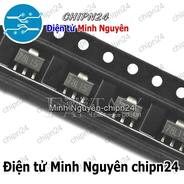 [3 con] (SOP) IC Dán 78L15 SOT-89 (SMD) (7815 15V 100mA)