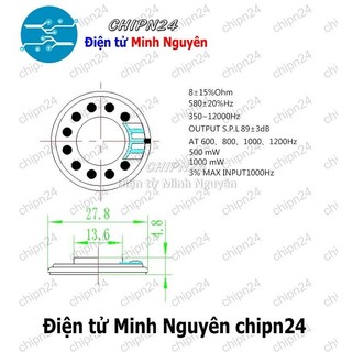 [2 cái] (N27-N32) Loa tròn 8R 0.5W (20mm/23mm/28mm/30mm/36mm/40mm) - [Chọn Loại]